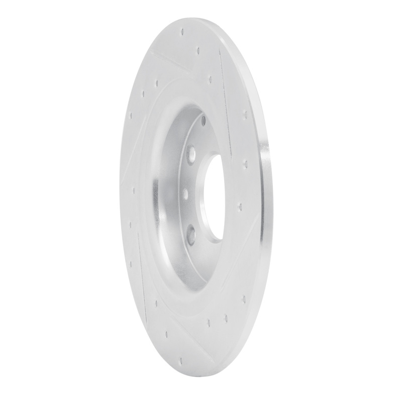 Mazda CX-3 Brake Rotor (1) - Rear Left - R1 Concepts - Drilled & Slotted - Silver - `16-`18